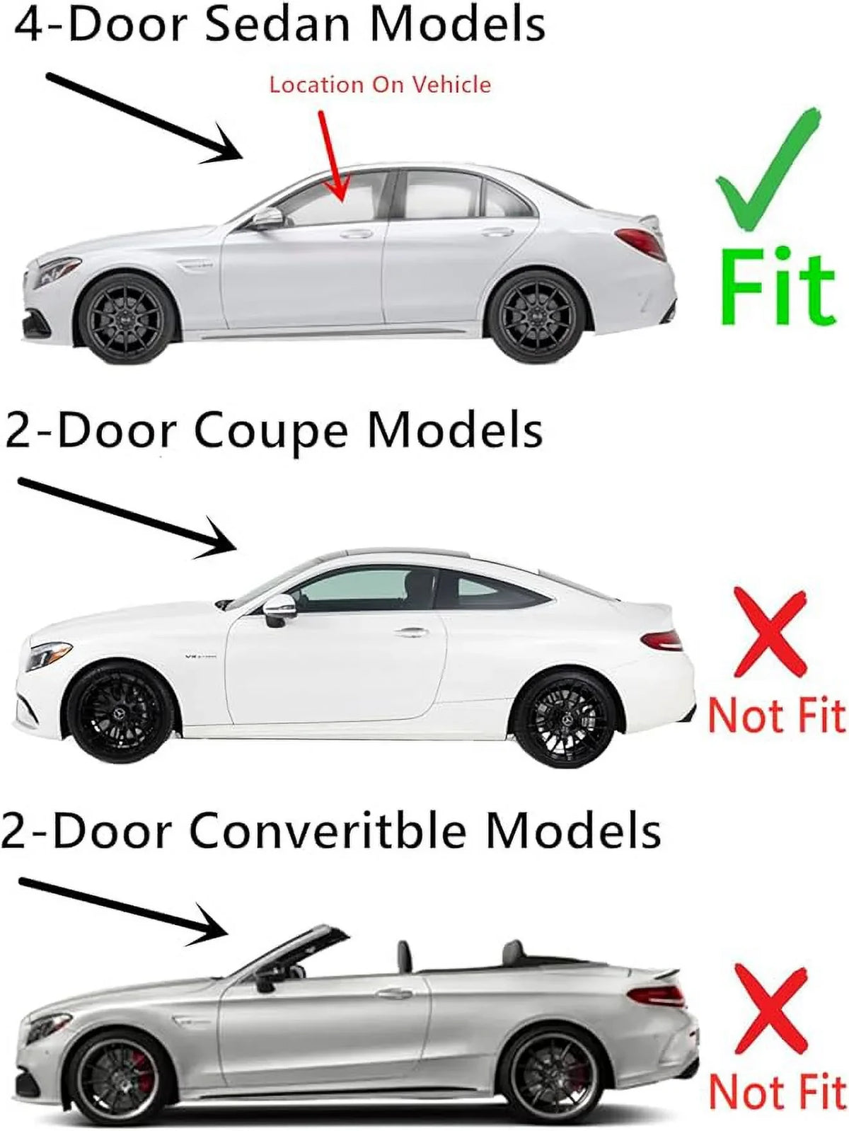 Sedan Front Window Driver Left / Door C300 Laminated AMG C65 with 2015-2018 C63 Compatible / / Glass 4-Door Door AMG Side C400 Models Benz