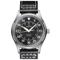 Dial Mens Skysurfer Leather Textured Pilot Automatic Blue Watch, Black 200M