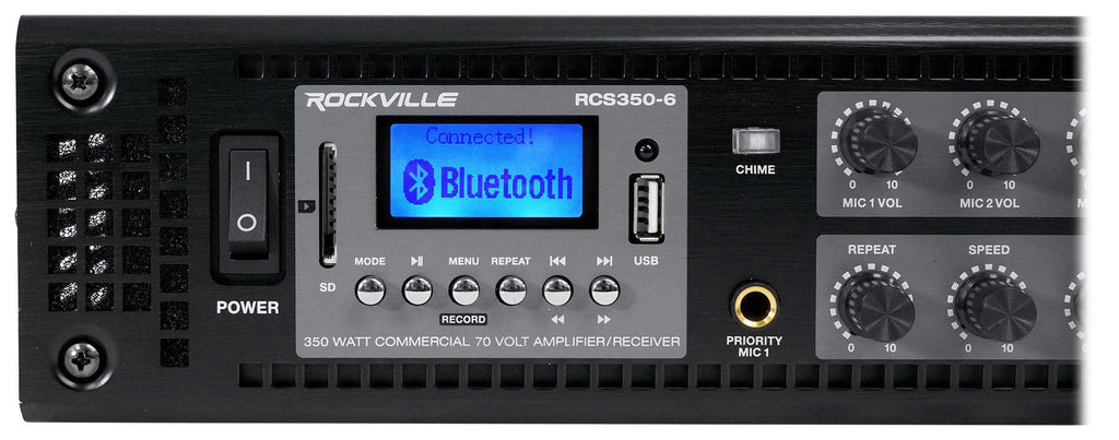 Amp+(6) Pendant+Ceiling Office/Hotel JBL Cube+(2) for 3.5" Speakers 6-Zone Black