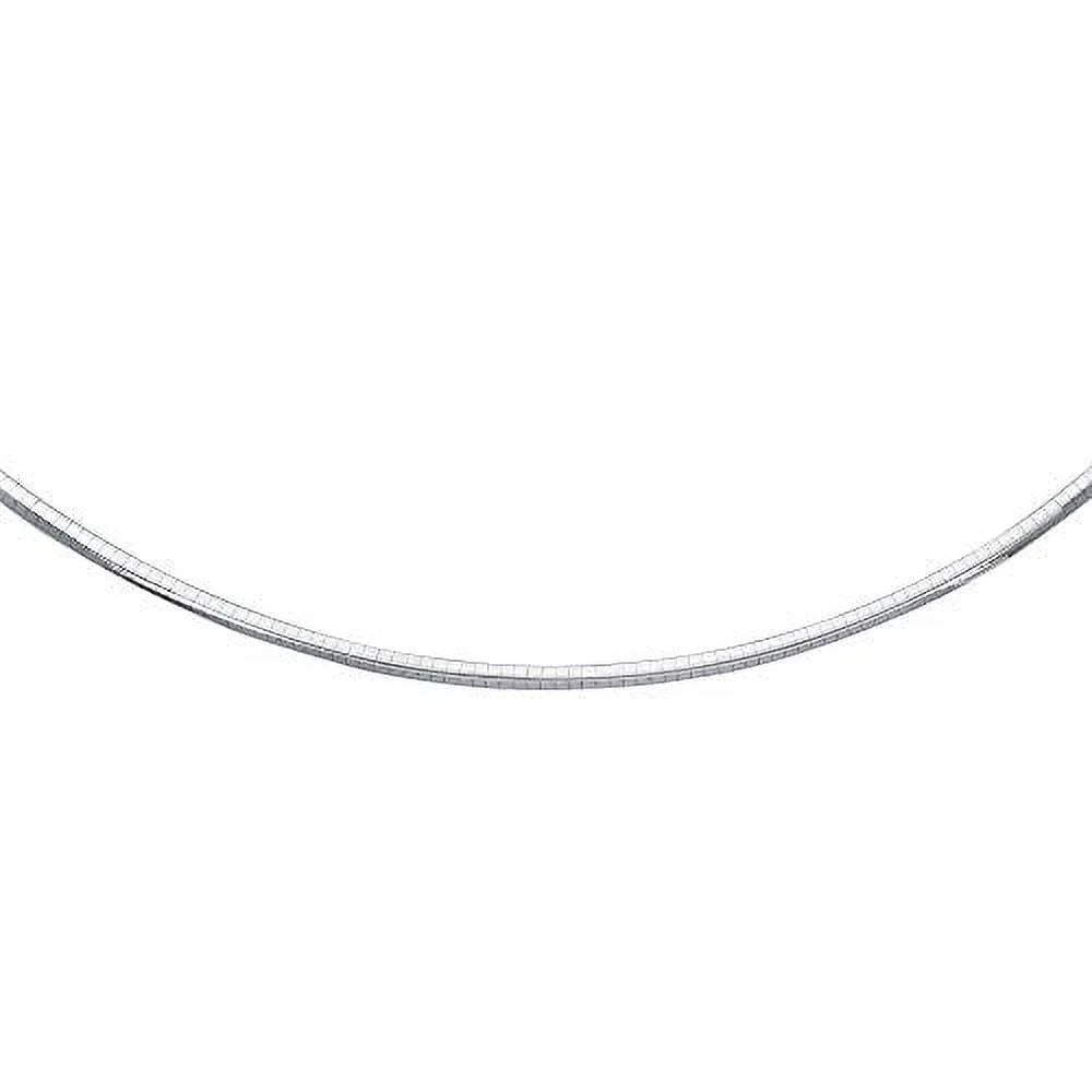 Sterling Clasp Domed - Necklace, Inches, Claw Classic Rhodium 4 16 14.8gr. Silver Lobster JewelStop Omega mm