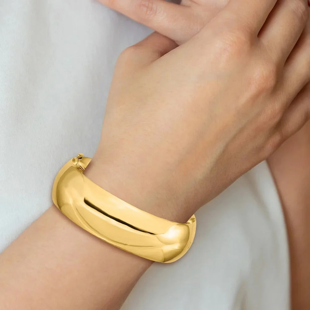 13/16 14k Polished High Oversize Bracelet Bangle Hinged QHP13/16O