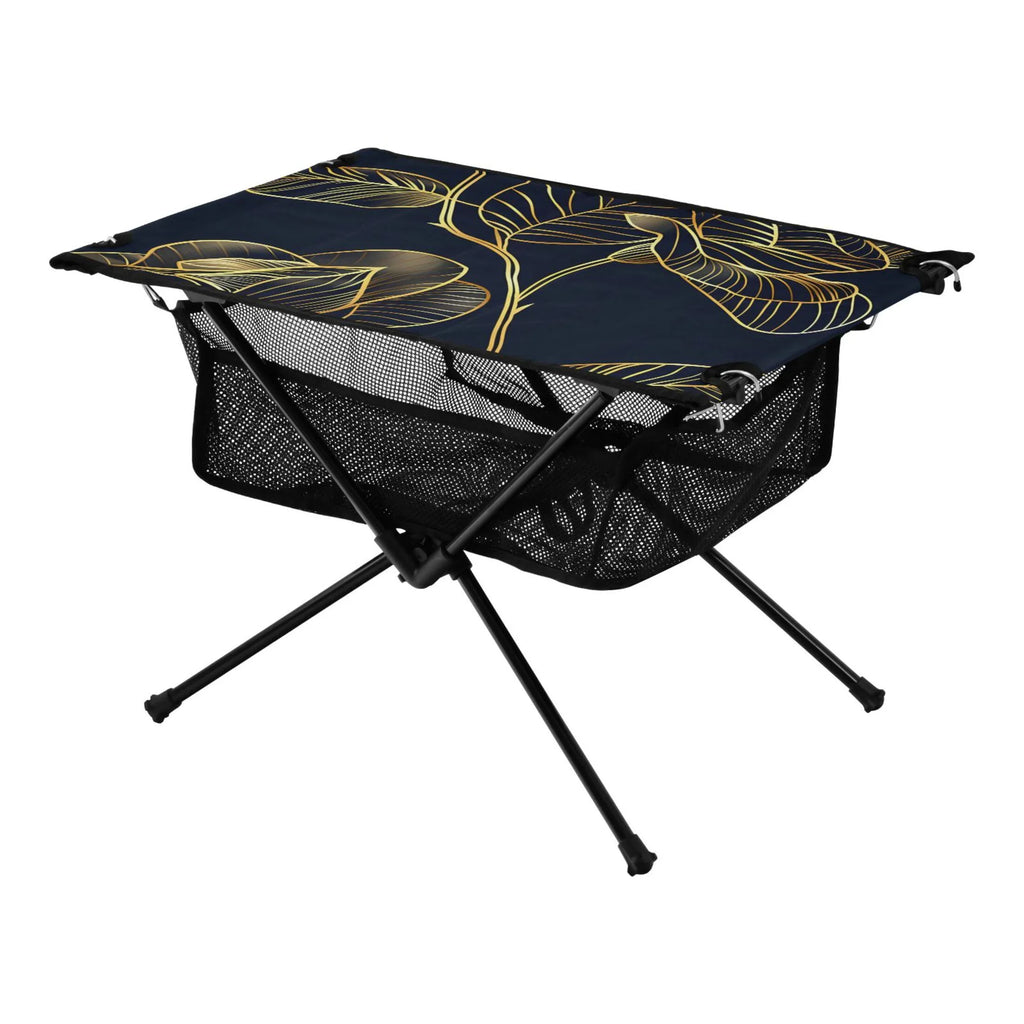 Camping Rose Outdoor with Table Golden Flower Bag Table Table Travel Storage Portable Beach BBQ Folding for Compact Picnic Fishing Luxury