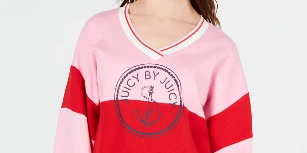 Women's Pink Couture Size Colorblocked S Sweatshirt Graphic Juicy