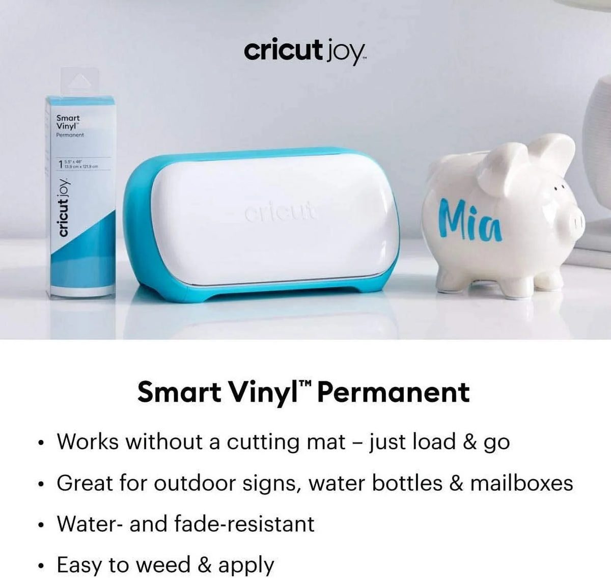to for up for Cricut machine 4ft, Permanent cuts Vinyl to up Smart x & Joy repeated - shapes 120in, 20ft cutting (5.5in matless Black)