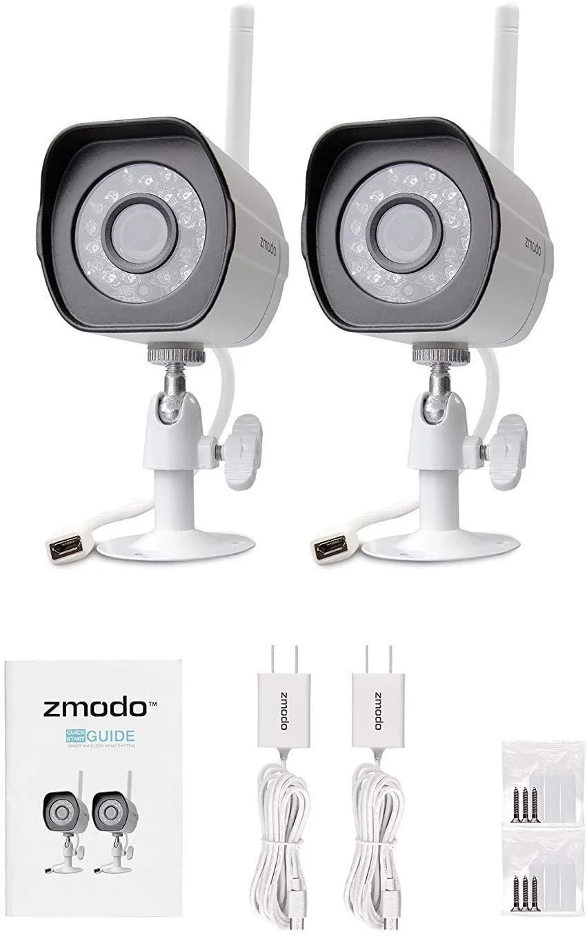 Vision WiFi Wireless Smart Alexa Zmodo 2 with Night IP Compatible Camera Plug-In, Outdoor Security Pack System Cameras