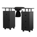 Wheels Cushion, Cabinet Resistant Technician, Rest Desk Dust Nail Acetone Table w/Lockable Nail & & Station Table - Drawers Table & Nail Manicure Collector Black for Electric Wrist LUXMARS w/