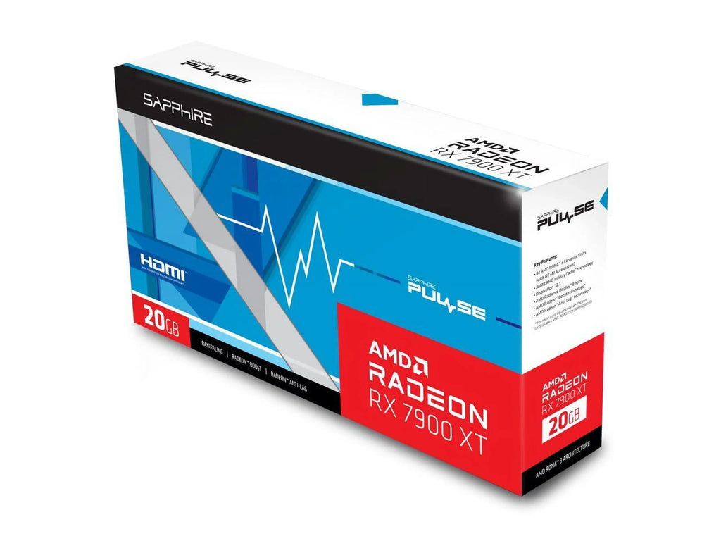 SAPPHIRE Video x16 Card PULSE 7900 PCI 11323-02-20G 20GB XT Express GDDR6 ATX RX 4.0 Radeon