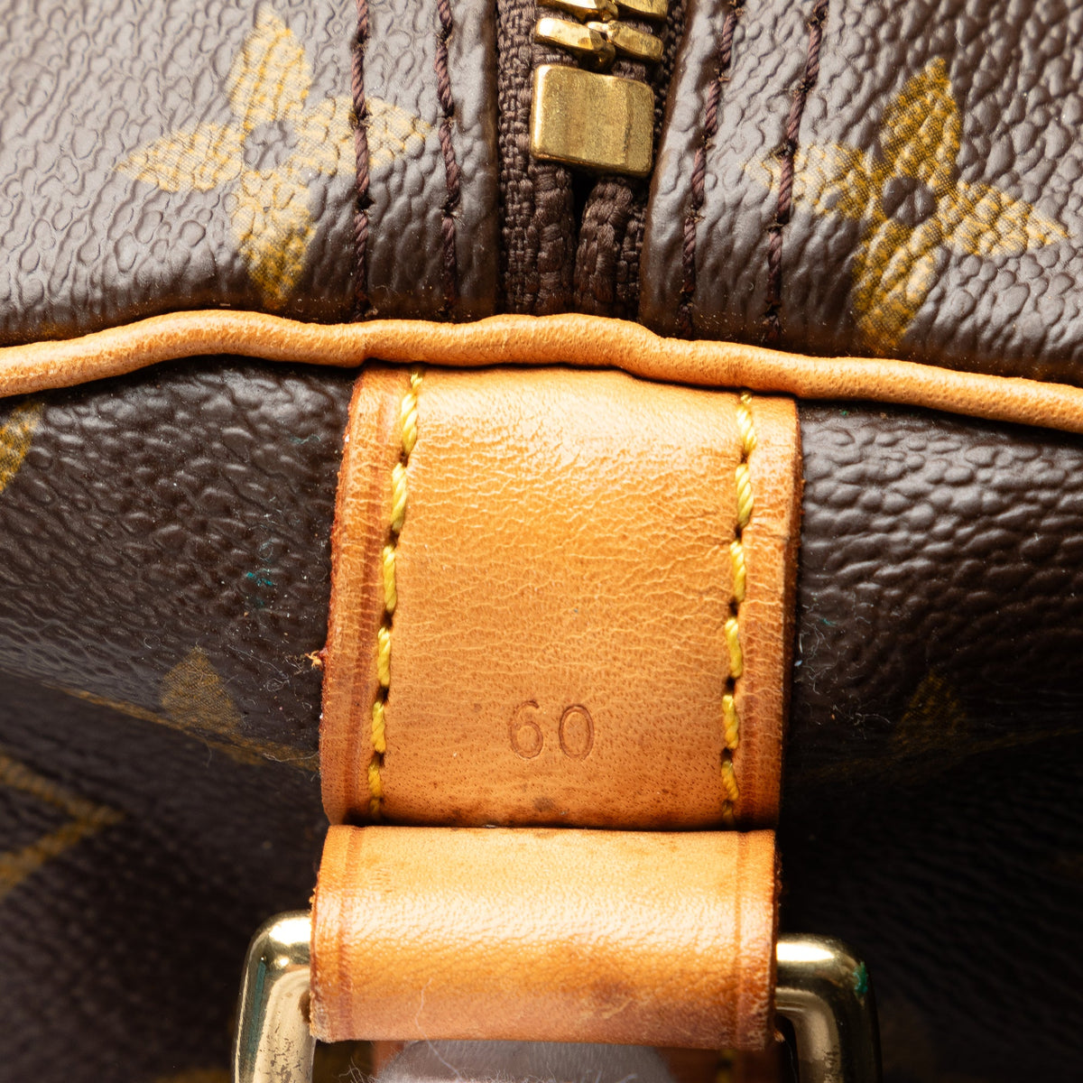 Pre-Owned Keepall Authenticated Bag Unisex Monogram (Good) Bandouliere Vuitton Brown WeekenderBag Canvas 60 Travel Louis