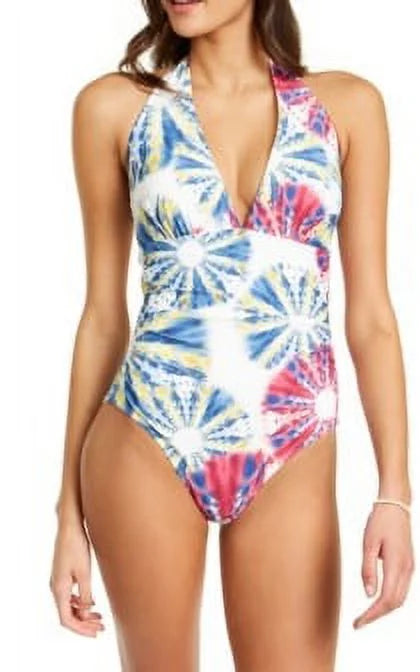 US Swimsuit, TIE-DYE 18 Halter Tummy Tommy Control Hilfiger One-Piece