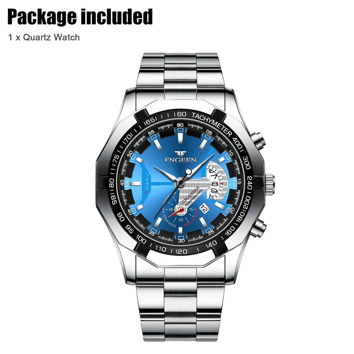 Luxury Men's Analog Quartz Wristwatch Stainless Waterproof Watch Classic Steel