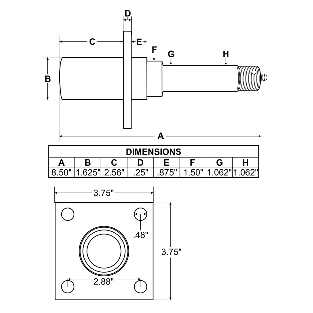 I.D. Trailer Axle Bearings Inch 1-1/16 with Spindle Flange Brake for