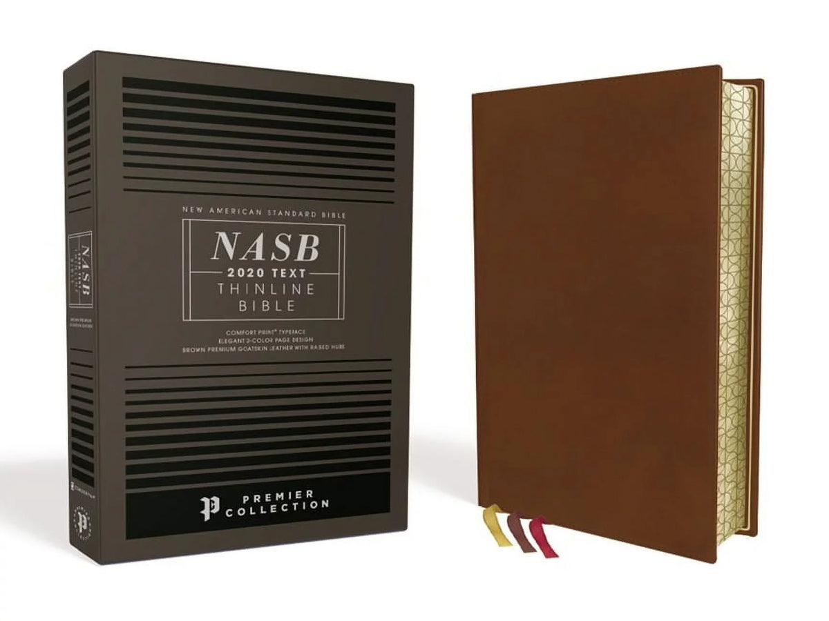 Gauffered Brown, (Other) Bible, Thinline Print Comfort Collection, Edges, Letter, Nasb, 2020 Black Premier Text, Goatskin Leather, Premium