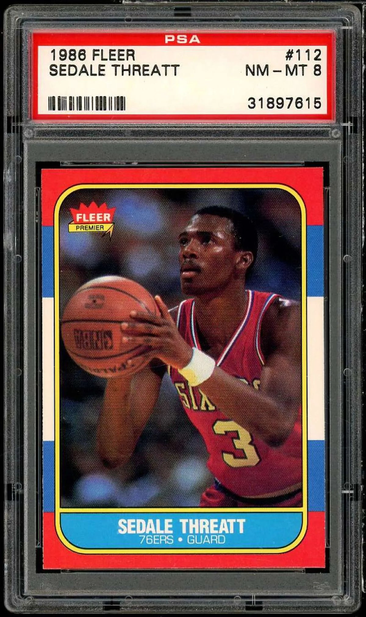 #112 Sedale PSA Card 1986-87 Rookie Threatt 8 Fleer