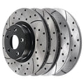 Rear of Black Front 2.0L 2018 2022 2016 2021 BRKPK200 2.5L Slotted Drilled 2019 AutoShack and 2017 Brake AWD FWD 4 Mazda 2020 Rotors Set Replacement for CX-5