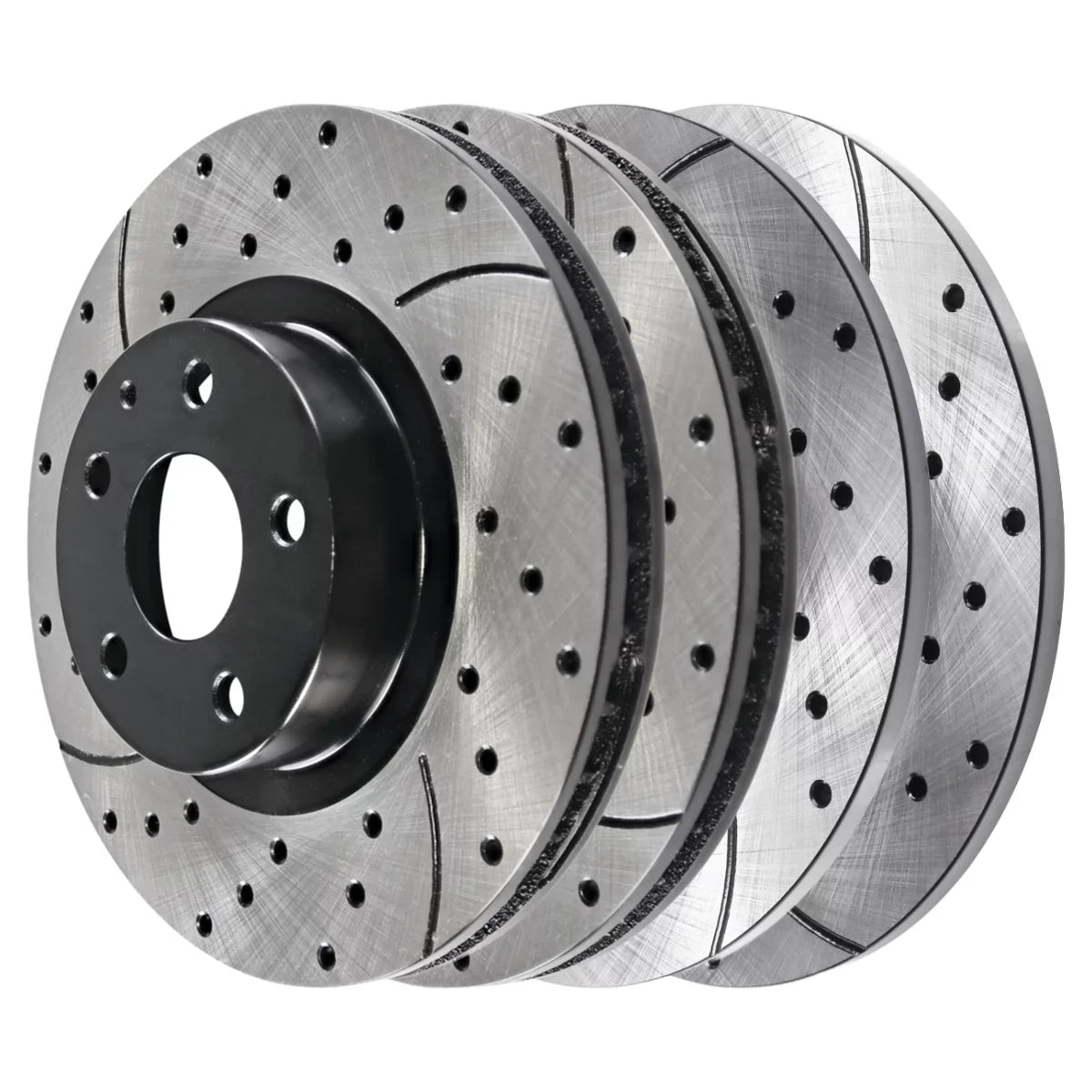 Rear of Black Front 2.0L 2018 2022 2016 2021 BRKPK200 2.5L Slotted Drilled 2019 AutoShack and 2017 Brake AWD FWD 4 Mazda 2020 Rotors Set Replacement for CX-5