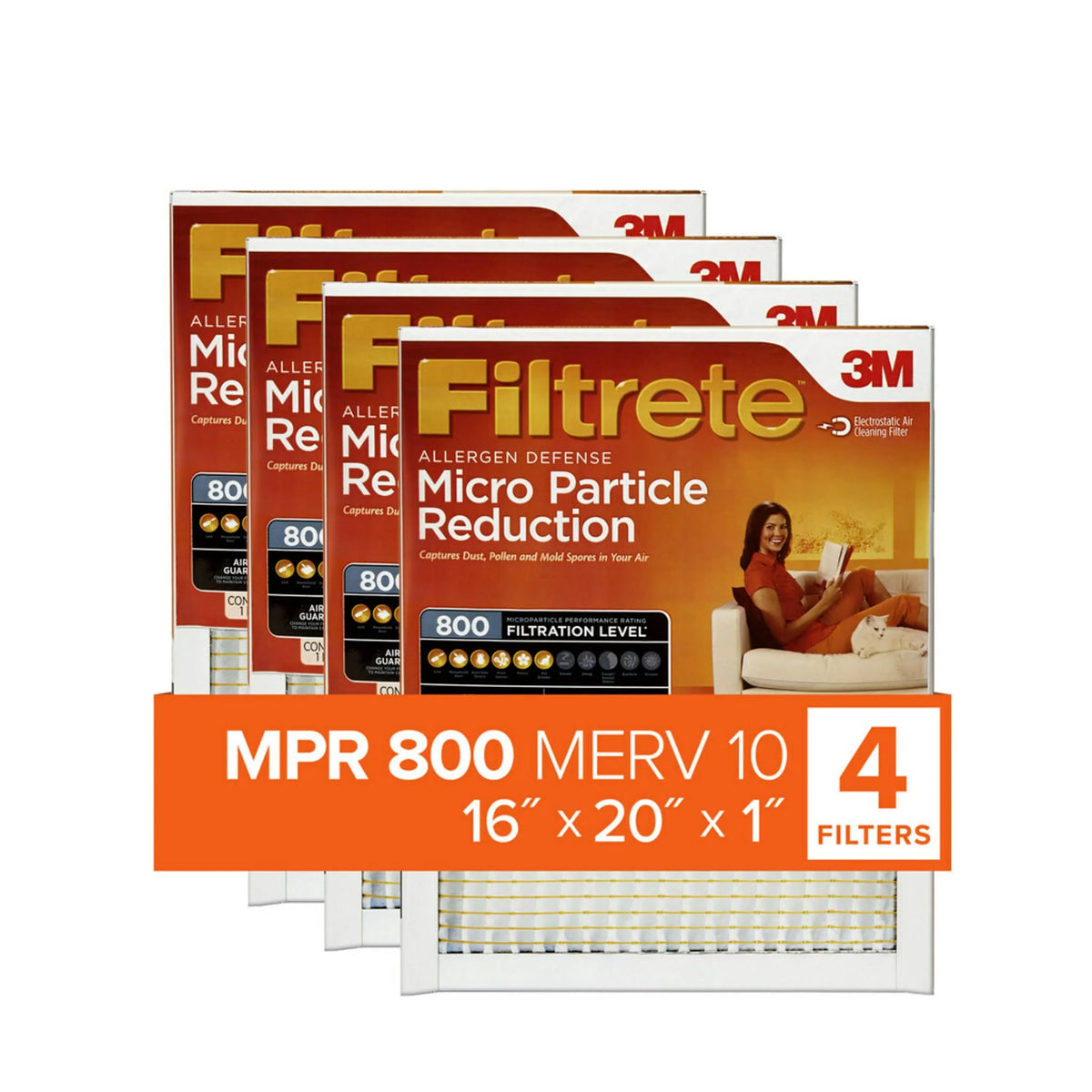 Particle Furnace Filters Filtrete MERV Air 800 Micro MPR, 10, Reduction Filter, 16x20x1, HVAC 4