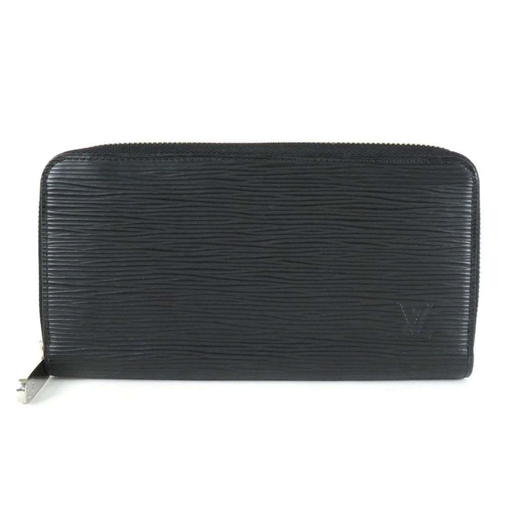 Silver Zippy Black VUITTON Pre-Owned Zipper Long Louis Unisex Vuitton LOUIS Leather Round Wallet (Good) Epi