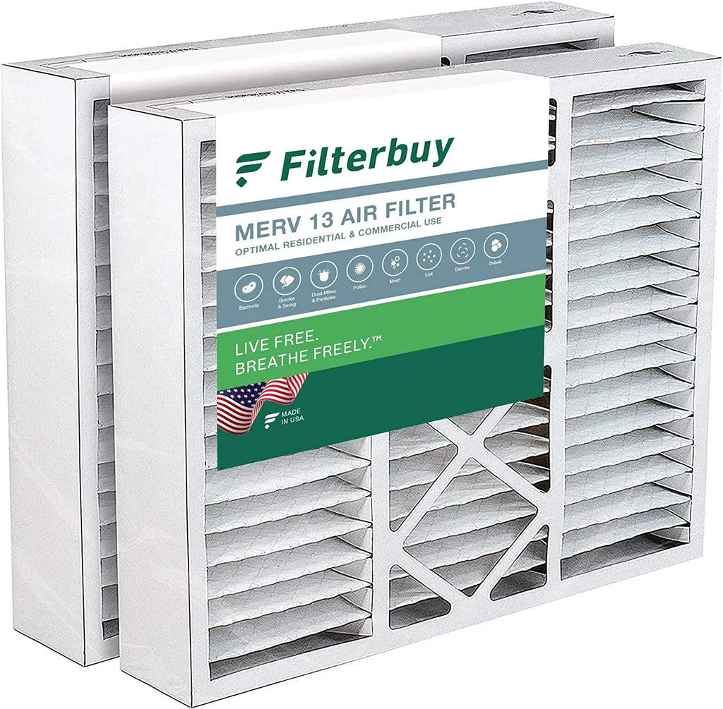 Filterbuy Filters HVAC FC100A1003 AC 13 Pleated Furnace Air MERV (2-Pack) 16x20x5 for Honeywell