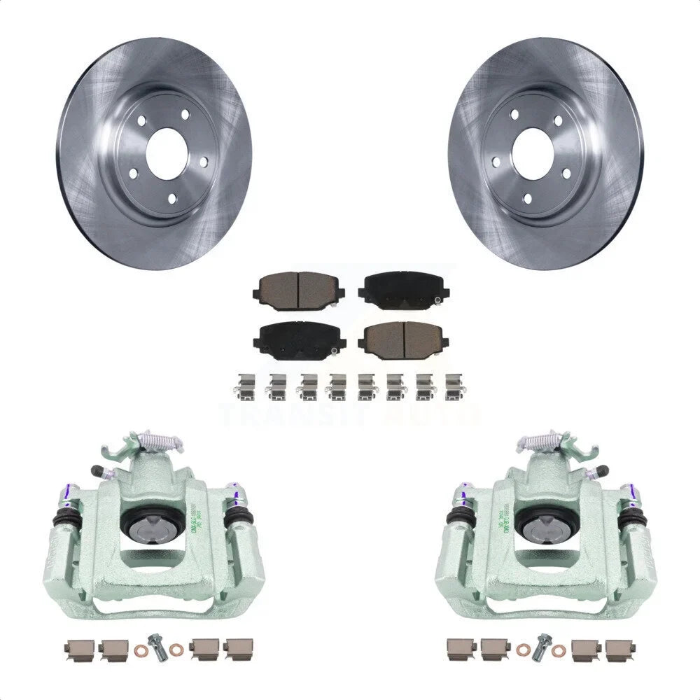 C/V Pads For And Piston With Disc Transit Rotors Ram 2012 Rear Caliper KC8-100707C Kit Auto Front Dual Brake Ceramic