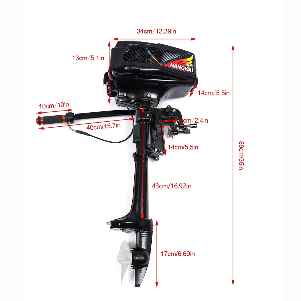 Tiller Shaft Boat CDI Inflatable 2 Propeller 3.6HP Duty Engine Miumaeov System Trolling Stroke Air Outboard Fishing Cooling Heavy Shaft Motor Control
