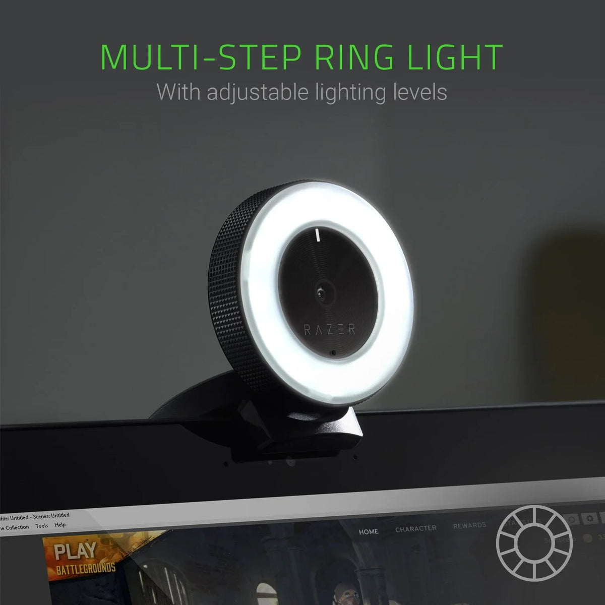 Autofocus Adjustable - 30 FPS Built-in Brightness Microphone Advanced Webcam: Ring Razer 60 1080p Kiyo w/ FPS Light - - / Streaming 720p