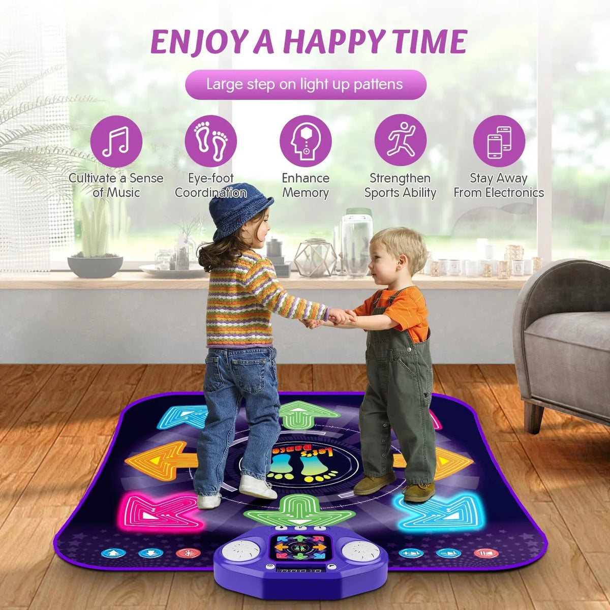 Dance 8 Year Wireless 7 Dance 4 Game Bluetooth, Toys PAFOLO Year 5 for Light 5 Old Old Girls for Up 9 Boy Modes, with 8-Buttons & with Gifts Mat Dance Toy Kids, 10+ 6 Easter 3 3-12 Pad Music Xmas