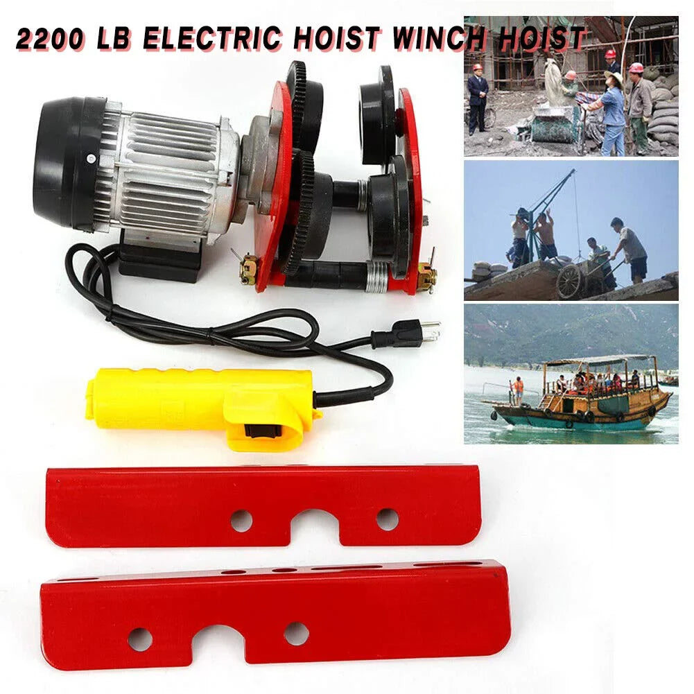 Winch Garage Crane 2200lb Motor Remote Overhead 1400r/Min w/ Miumaeov Lift Electric Hoist