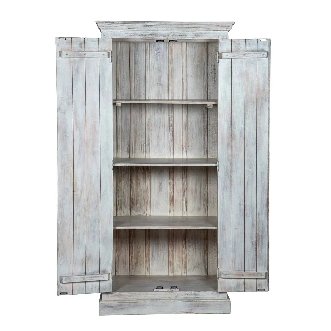 Shabby Chic Maadze Wardrobe White Carved