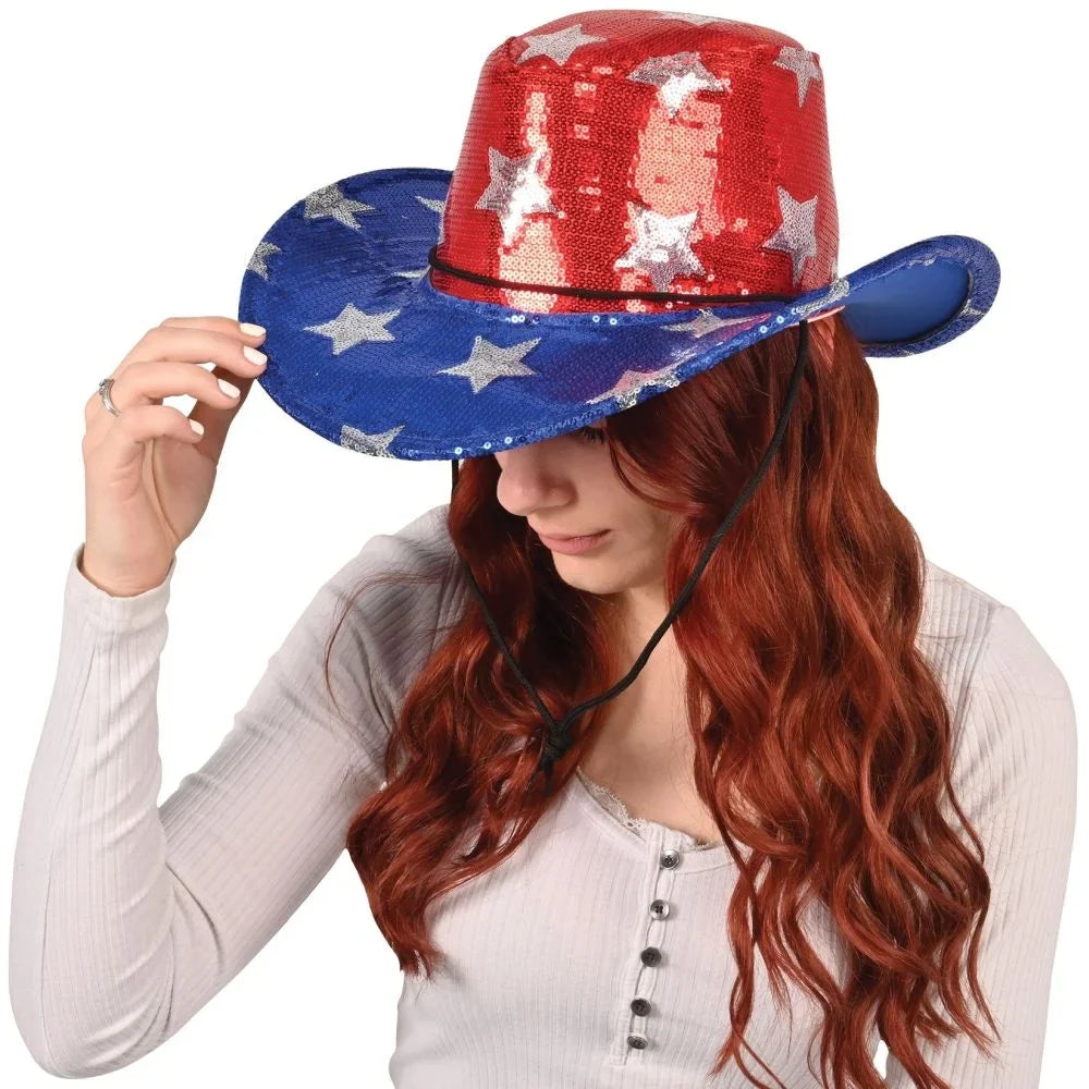 Patriotic Hat Cowboy Sequined