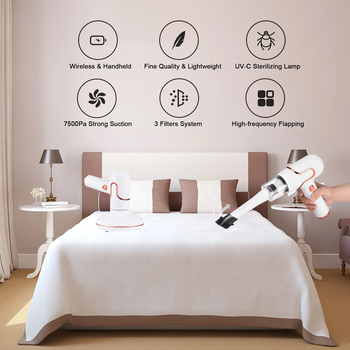 Mattress Cleaning Anself Machine Deep Timesmin Couch Carpets 8000 Strong Mint Cleaner for Pet Suction Handdeld Bed Hair Dust Sofa Removal Lamp