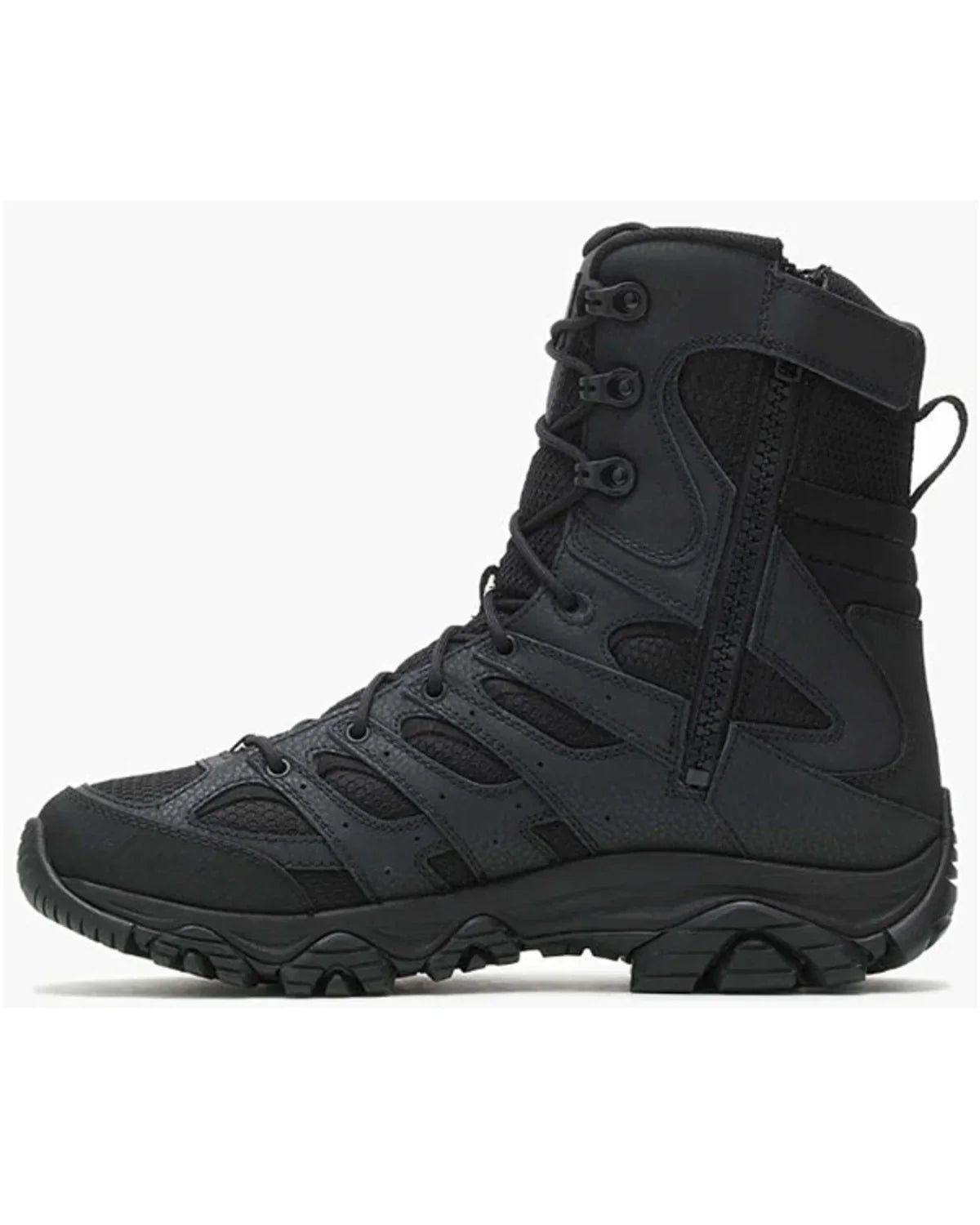 Boot Merrell 8" 3 Tactical D(M) 9 Men's Round Toe Black Zip Waterproof US Moab