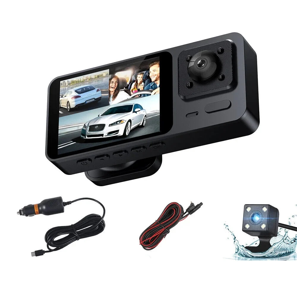 G-Sensor Lens Cam Recorder HD Front/Rear/Inside 1080P Dash Paddsun Dual Camera Video Car