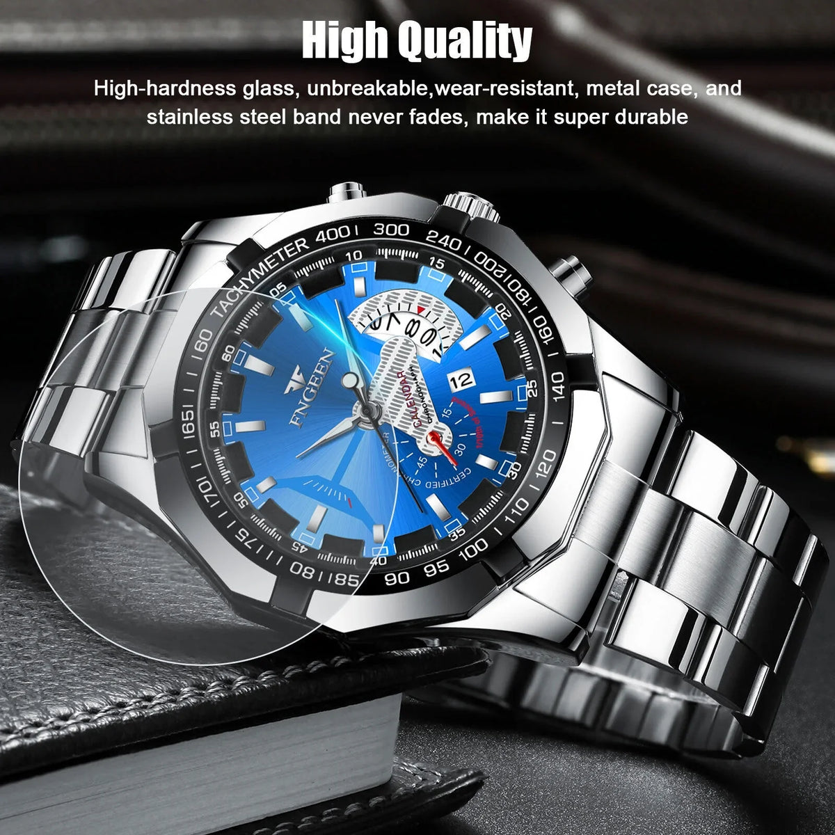 Luxury Men's Analog Quartz Wristwatch Stainless Waterproof Watch Classic Steel
