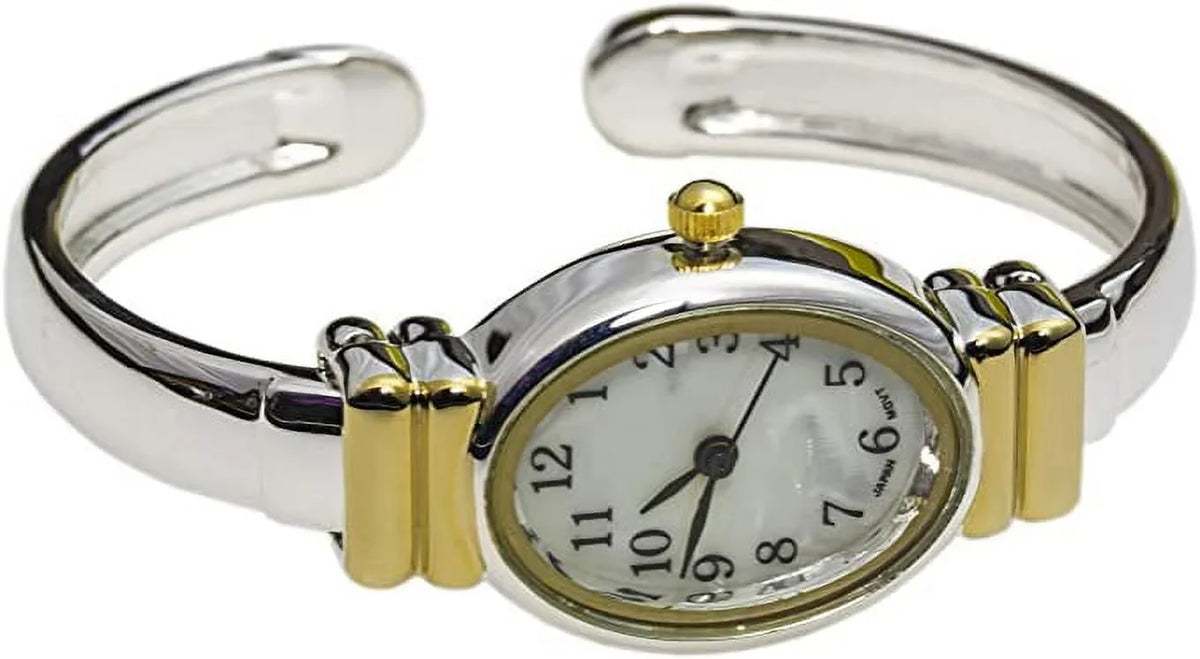 Watches-Geneva Women's 8200 (Two-Tone) Platinum Watch Excellent 20mm Cuff