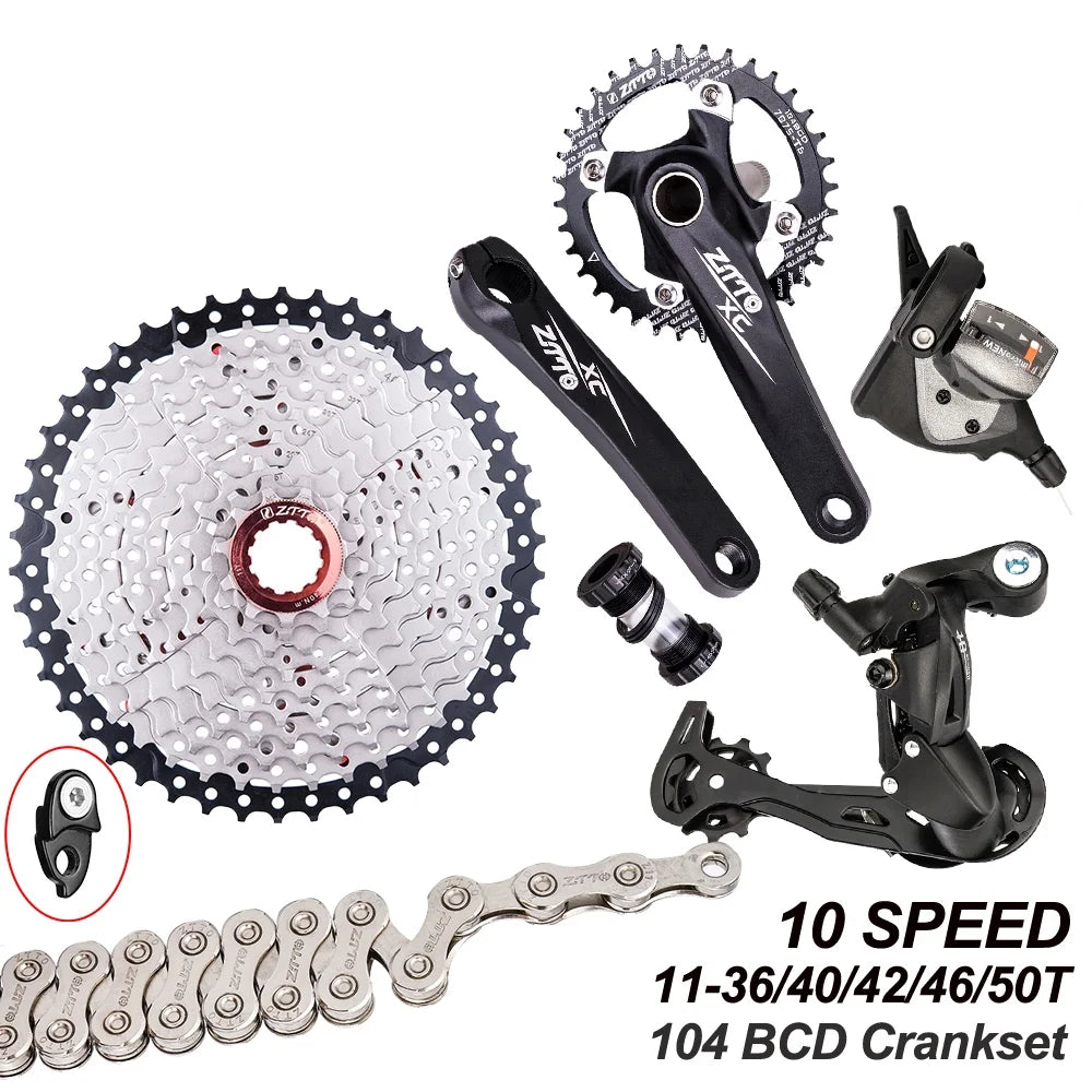 Bicycle Derailleurs Bike 11-50T kit,Flywheel 10 Flywheel ZTTO Speed Speed Shifter Mountain 1x10 Bike 11-50T Bike er Cassette transmission Flywheel kit 10 Speed Derailleurs 10 Chain Crankset Cassette