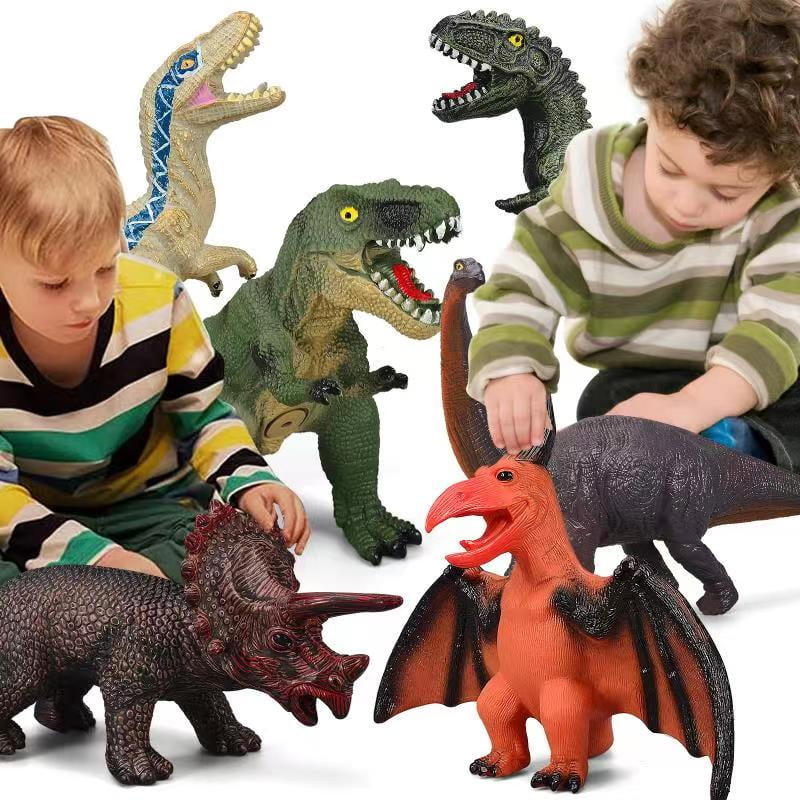 6 Inches Velociraptor Toys for Piece Lovers Favors, 13-17 Dinosaur Dinosaur Set and for T-Rex, Soft Large - Party Toddlers, Blue Dinosaur Toys Kids Gifts Perfect Birthday Jumbo Dinosaur