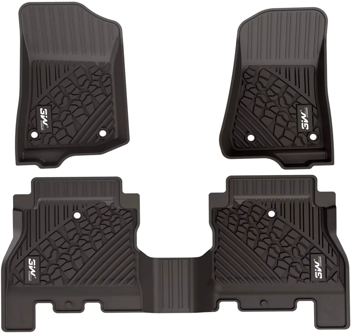 2018-2021 Jeep Unlimited Jeep White Weather JL mats Wrangler with - for 3W Logo Floor subwoofer 4-Door,Black for Liners Mats&Cargo All Floor &Trunk Wrangler JL Liner