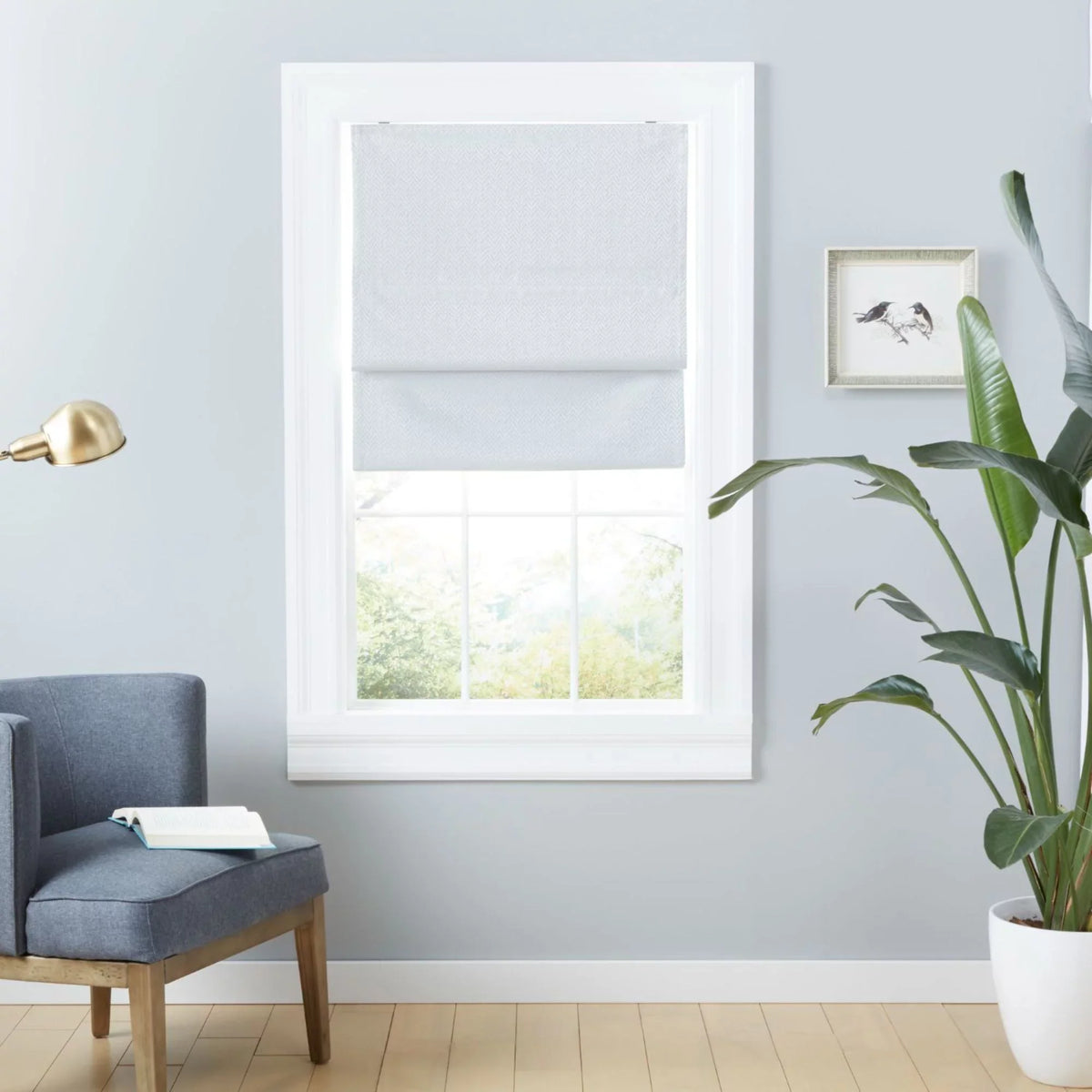 Roman 31"x64", Blackout Esme Home Exclusive Shade, Total White