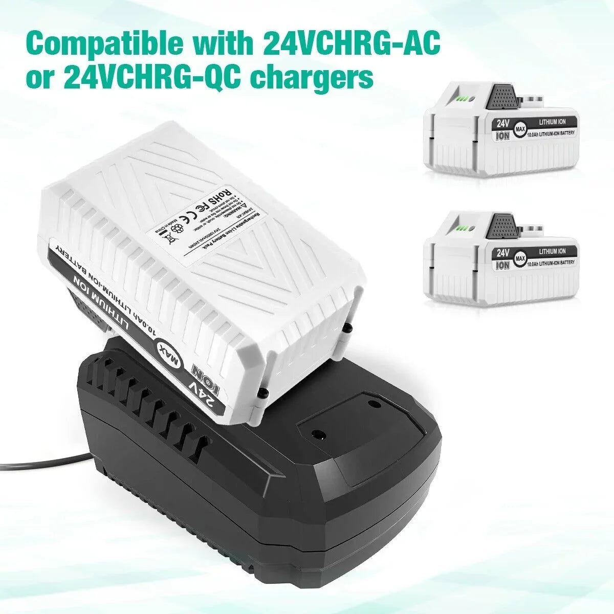 2Packs Joe Joe iON+ 24VBAT-LTE Blower Li-ion for Battery 24VBAT-LT 24V 10000mAh Battery All 24VBAT-LTW 24V Sun Snow Compatible with 24VBAT iON+ System for Joe and 24V-X2-SB18 Snow 24VBAT-LTX Cordless