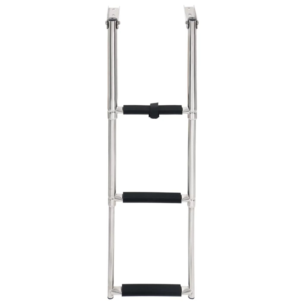 3 Ladder and Platform Ladder for Boat Dcenta Non-Slip Mounting Pool, Steel Stainless Telescopic Swimming Boarding Folding