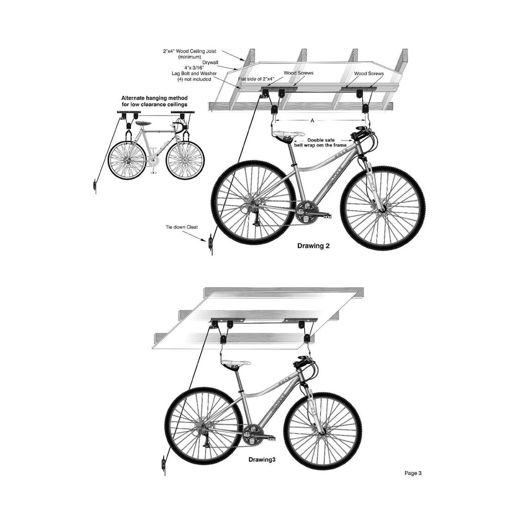 Hangers Ceiling 2 Storage, System Hoist Bike Lbs for TOOLS Mount Bike Pulley 55 Bike Garage for GREAT Set Of Storage Limit, WORKING Garage
