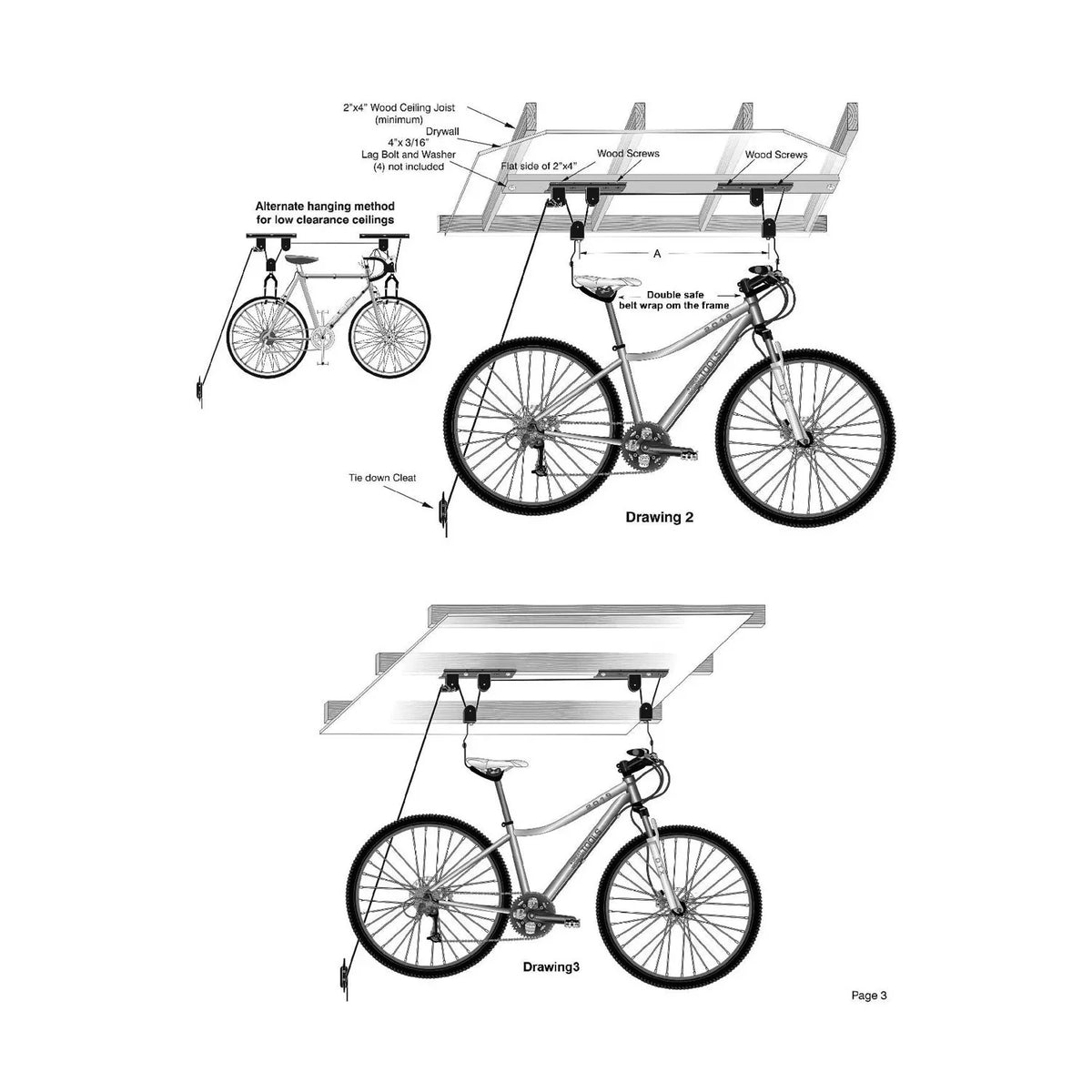 Hangers Ceiling 2 Storage, System Hoist Bike Lbs for TOOLS Mount Bike Pulley 55 Bike Garage for GREAT Set Of Storage Limit, WORKING Garage