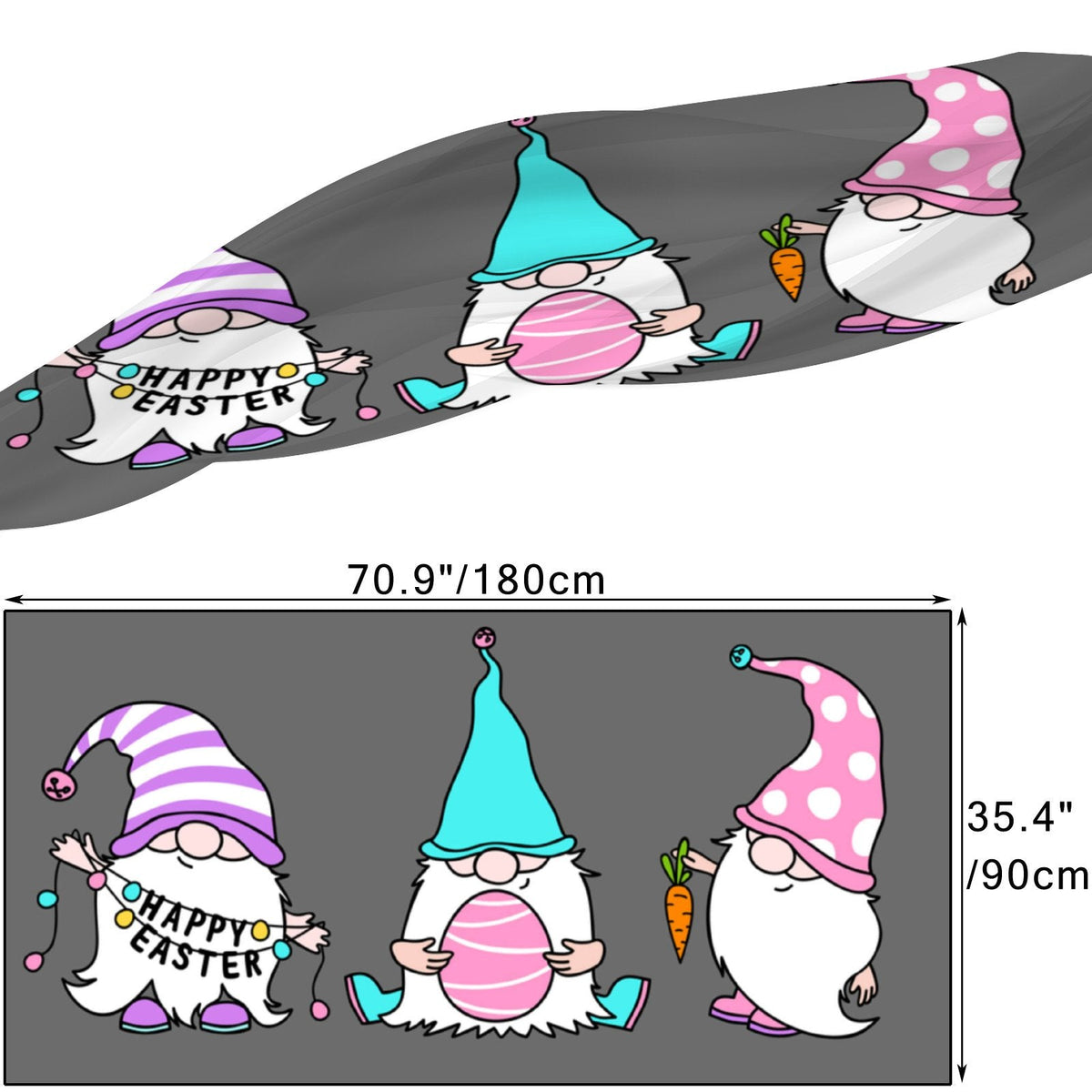 Packed Long Women for Scarf Gift Shawls Neck Headscarf Silk FREEAMG Wraps Large Hair Oblong Easter Sunscreen Wraps Gnomes