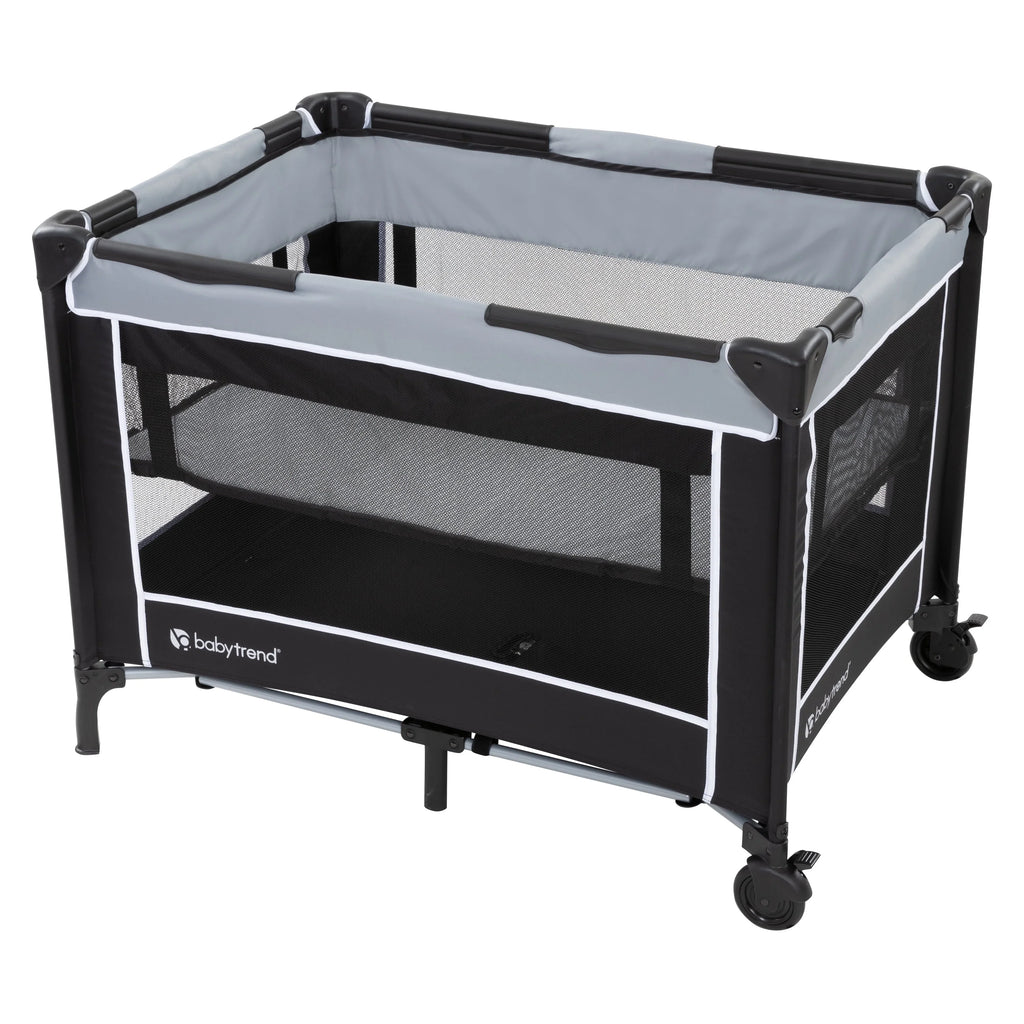 Portable Flat Baby Bassinet Trend Playard with Unisex Grey, – Twinkle
