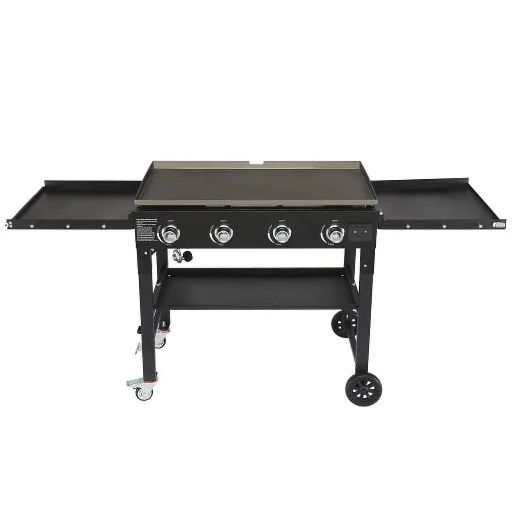 Spice Rack, Shelves Stainless with Grill Picnic Barbecue Propane Garden SYTHERS Backyard Grill Gas Steel 4-Burner for Patio Outdoor Foldable BBQ Cooking & Side