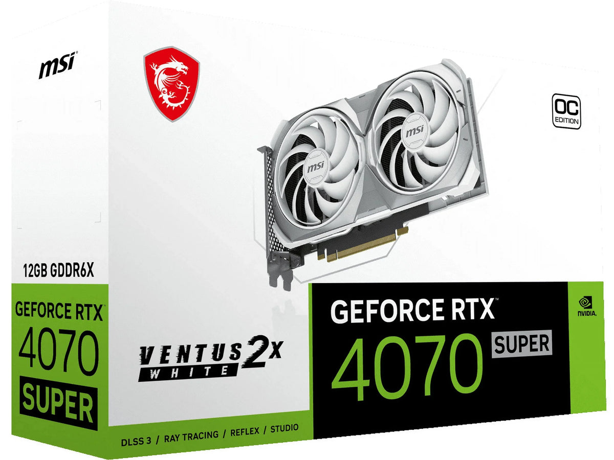 RTX Express ATX 12G 4.0 SUPER 2X Video VENTUS MSI RTX GDDR6X PCI GeForce 4070 Card Ventus 4070 WHITE 12GB OC SUPER