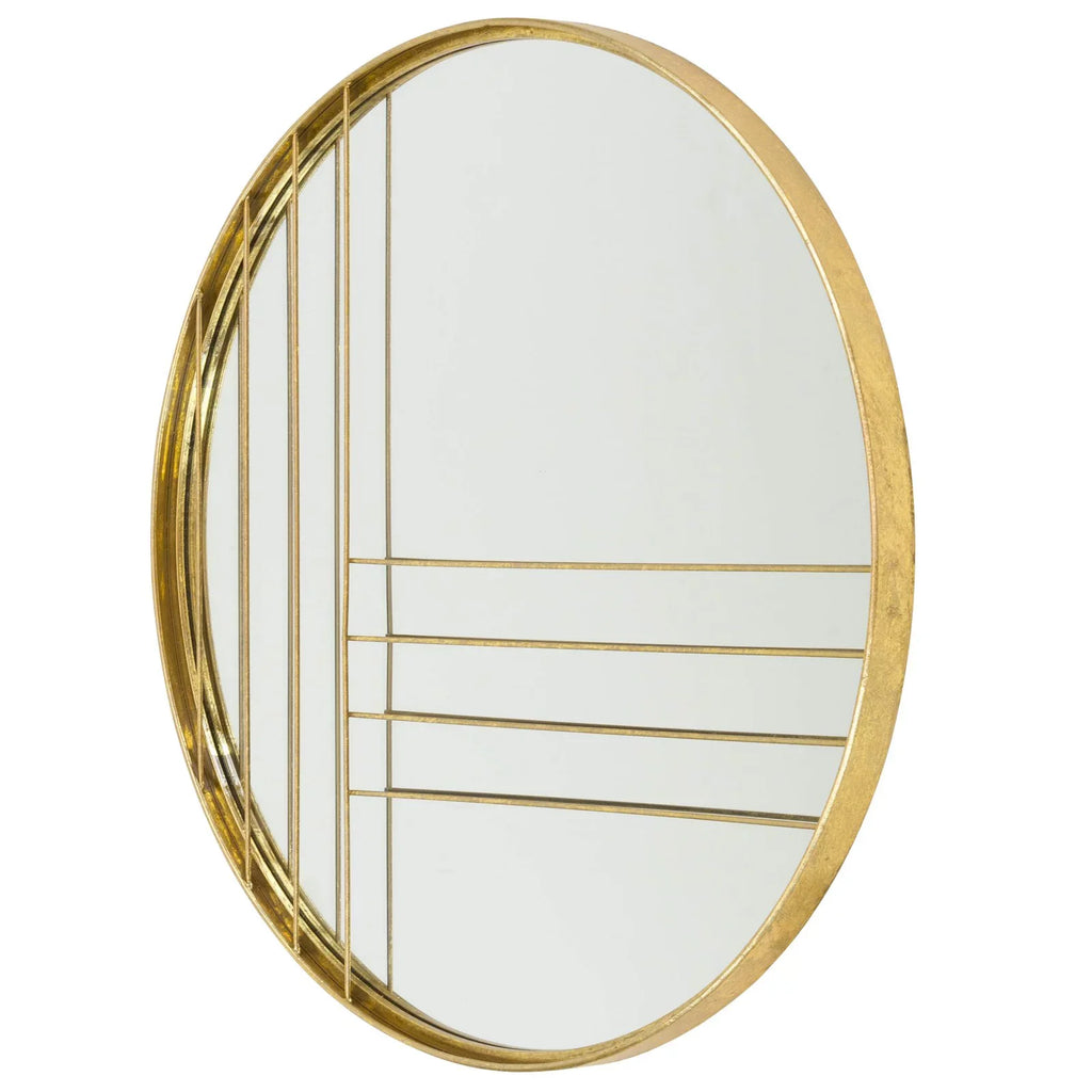 Leaf Mirror Metal Damis Modern Gold Wall Round Aspire Home Accents