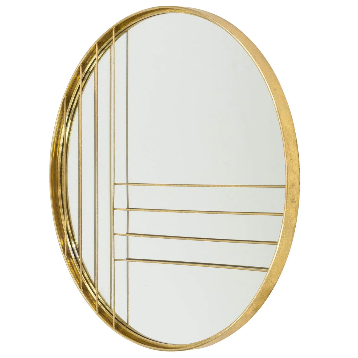 Leaf Mirror Metal Damis Modern Gold Wall Round Aspire Home Accents