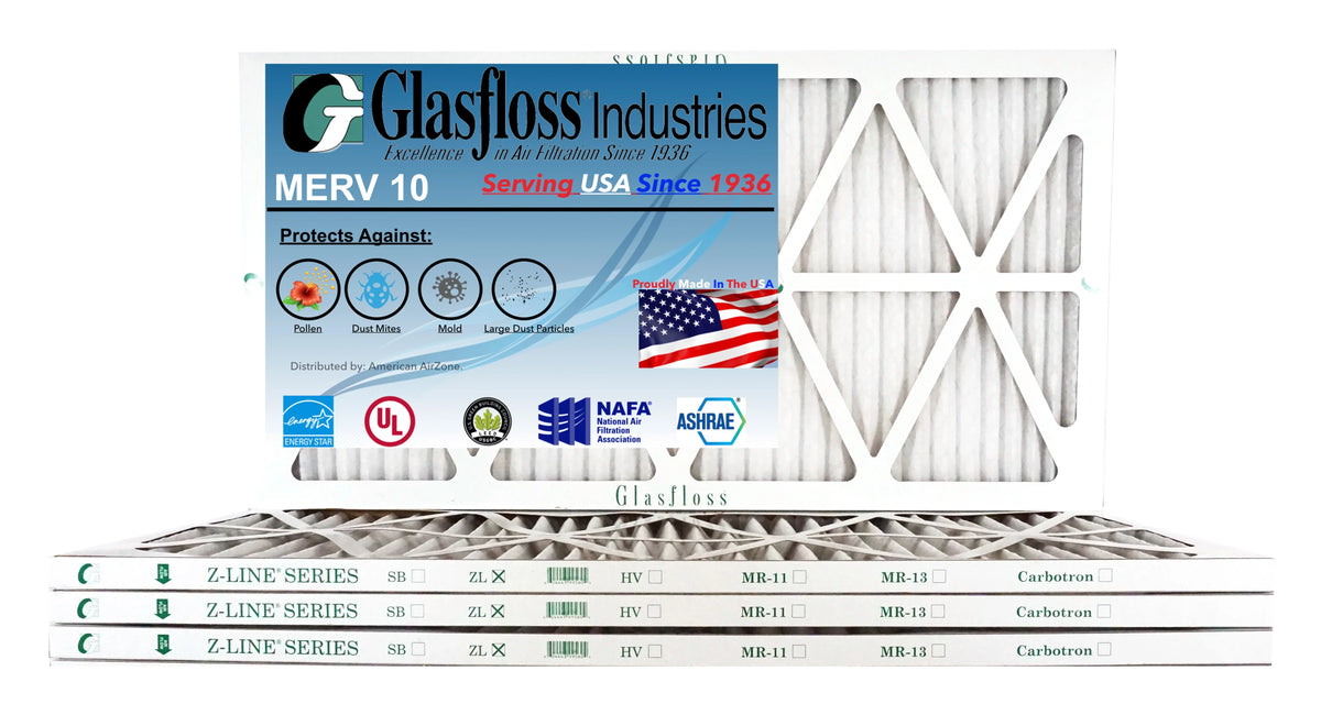 (Actual x Filter Size: 24x36x1 USA - in Glasfloss - Furnace - 10 -Qty:4 23.5 35.5x7/8 inch) MERV Made Air