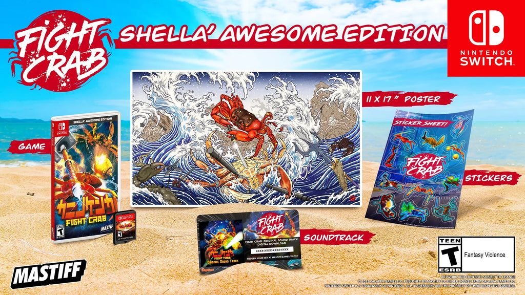 Shella' Edition, 859292000768 Mastiff, Nintendo Switch, Awesome Crab: Fight